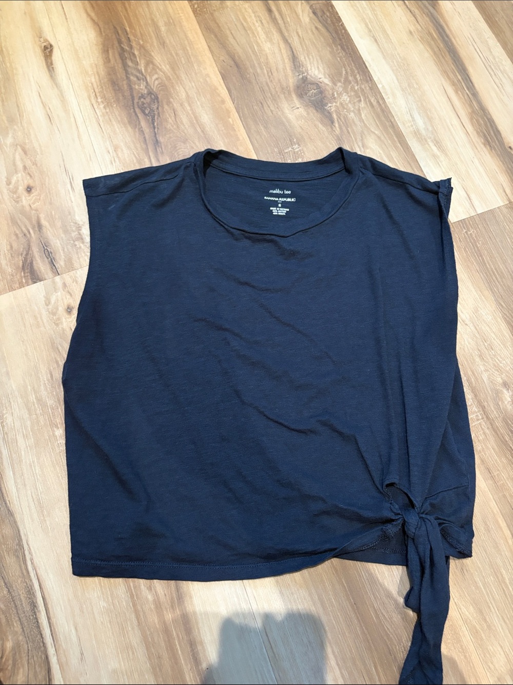 Banana Republic Navy Side Knot Sleeveless Crop Top